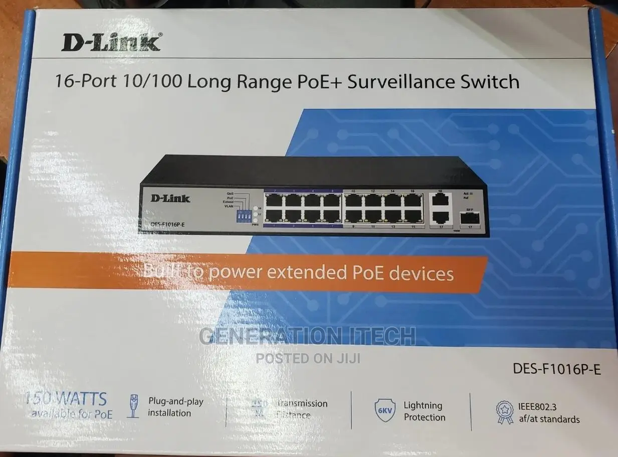 D-link DES-F1016P-E 16-port 10/100 Poe Surveillance Switch