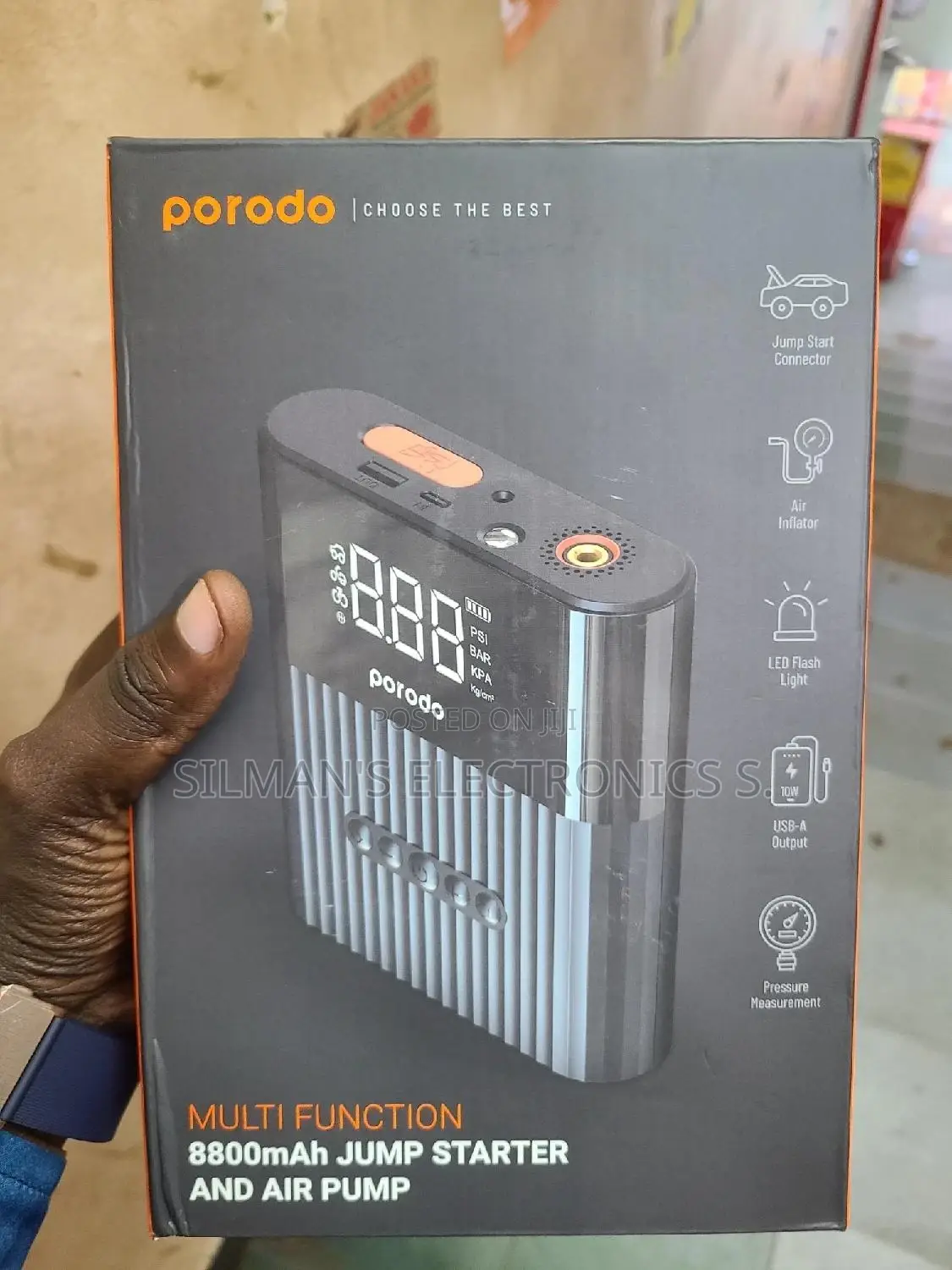 Porodo Multifunction 8800mah Jump Starter