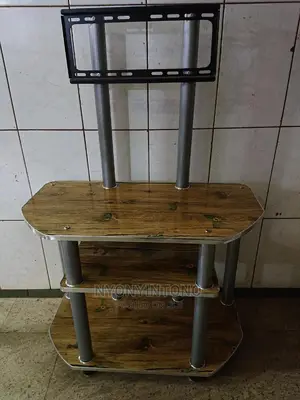 Floral Wooden Tv Stand With Space for Woofers and Speakers