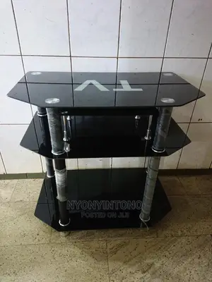 Glass Tv Stand With Space for Woofers