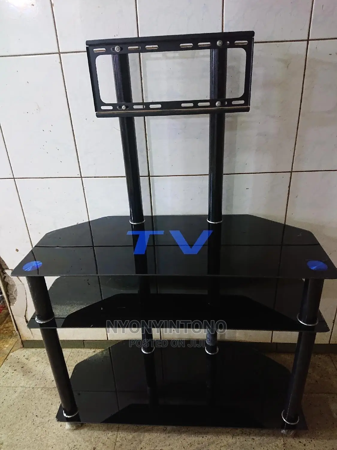 Glass Tv Stand With Space for Woofers