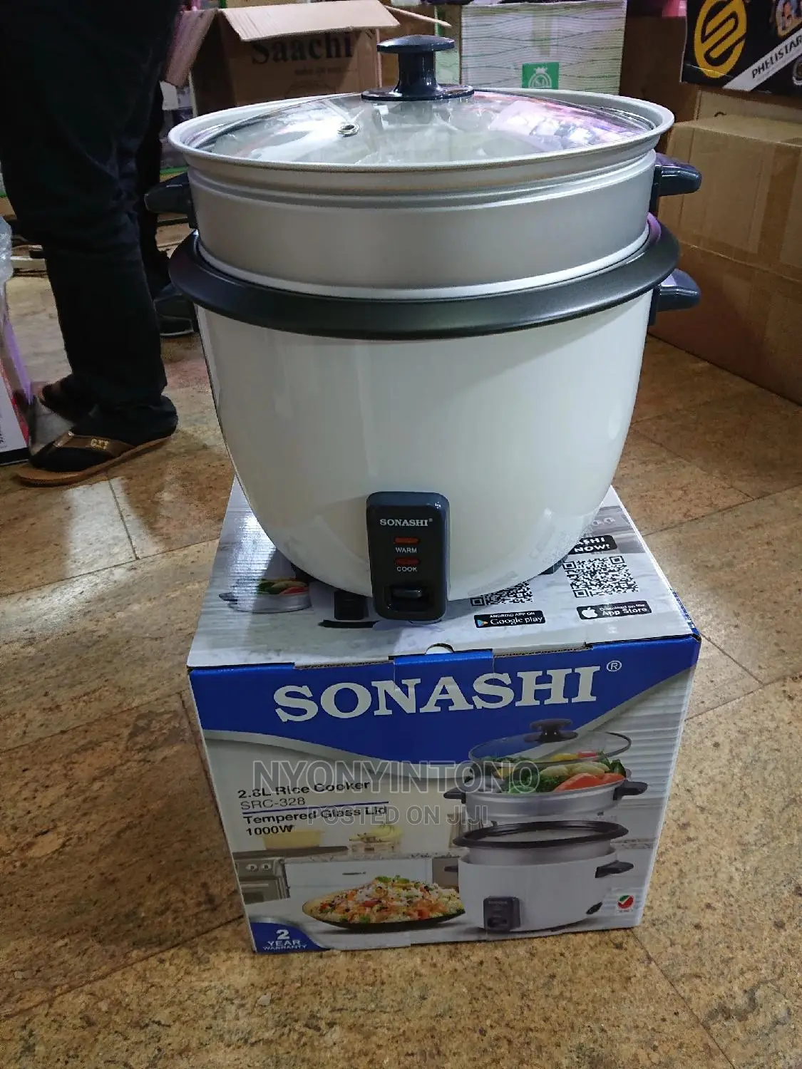 Sonashi 2.8l Rice Cooker With Steamer 2years Warranty