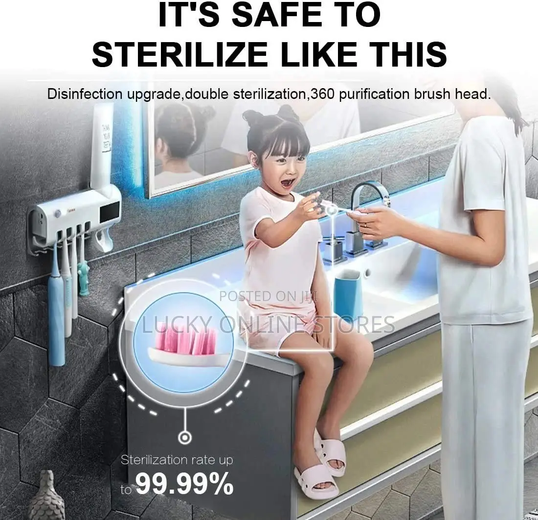 Disinfectant Toothpaste Dispenser and Toothbrush Holder
