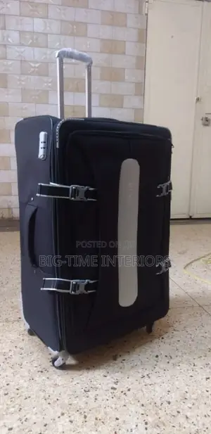 Dfavors Black Fabric Suitcase Extra Large