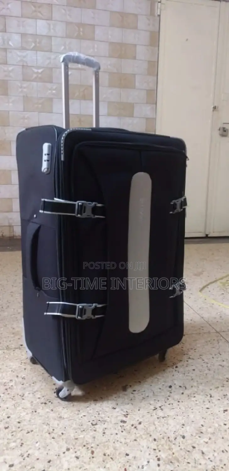 Dfavors Black Fabric Suitcase Extra Large
