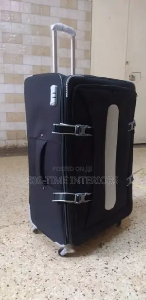 Dfavors Black Fabric Suitcase Extra Large