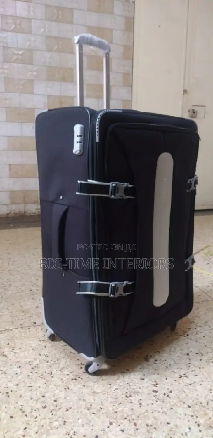 Dfavors Black Fabric Suitcase Extra Large