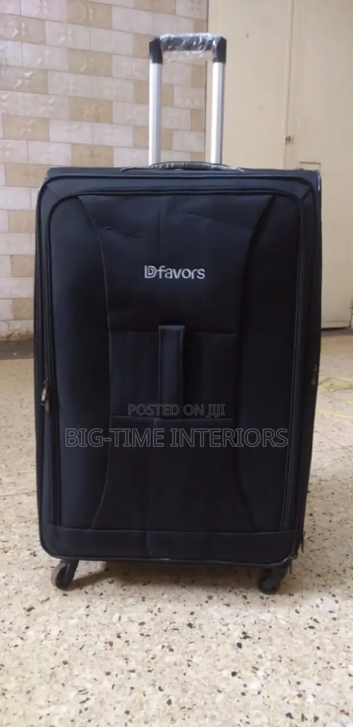 Dfavors Black Fabric Suitcase Extra Large
