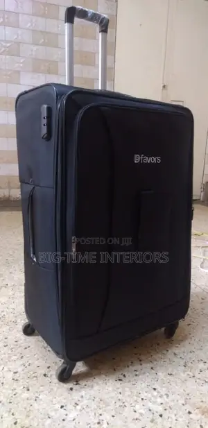 Dfavors Black Fabric Suitcase Extra Large
