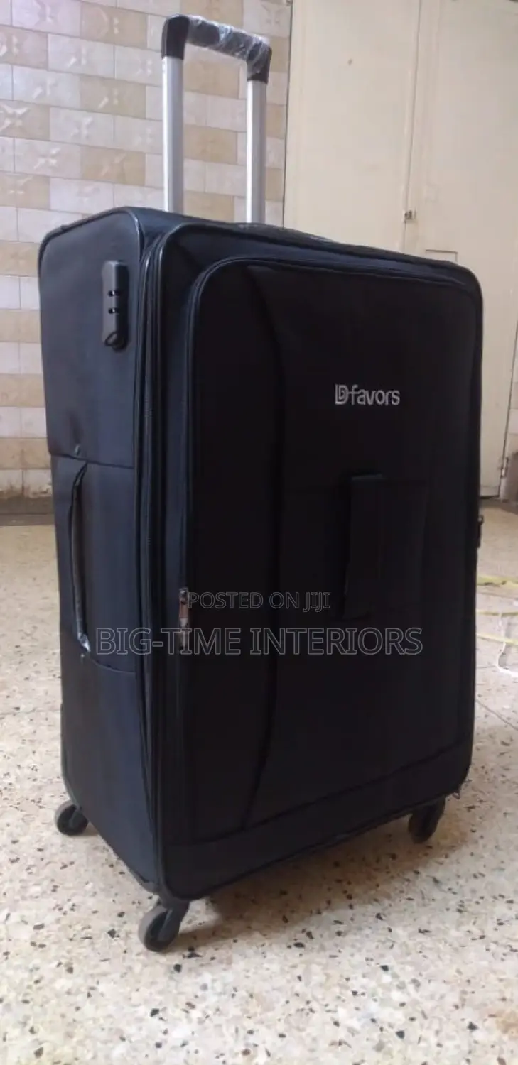 Dfavors Black Fabric Suitcase Extra Large