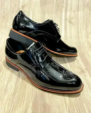 Men's Shinny Smart Men Shoes-Black