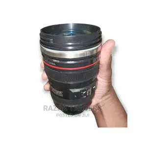 Regal Travel Coffee Mug Camera Lens Shape With Glass Lid