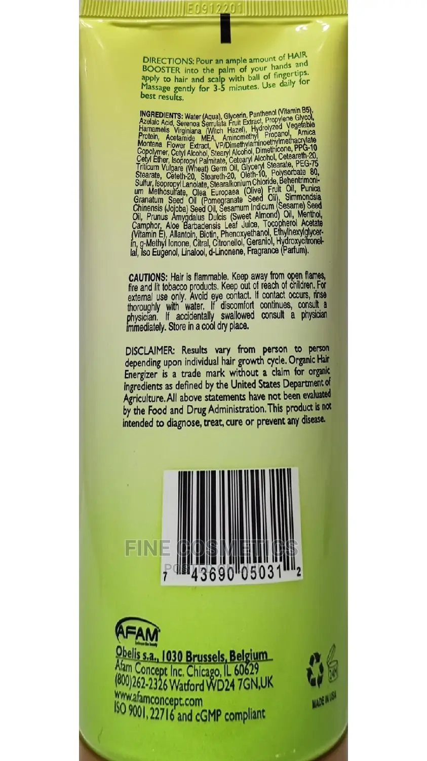 Organic Hair Growth Booster Kit of Oil and Cream Made in USA