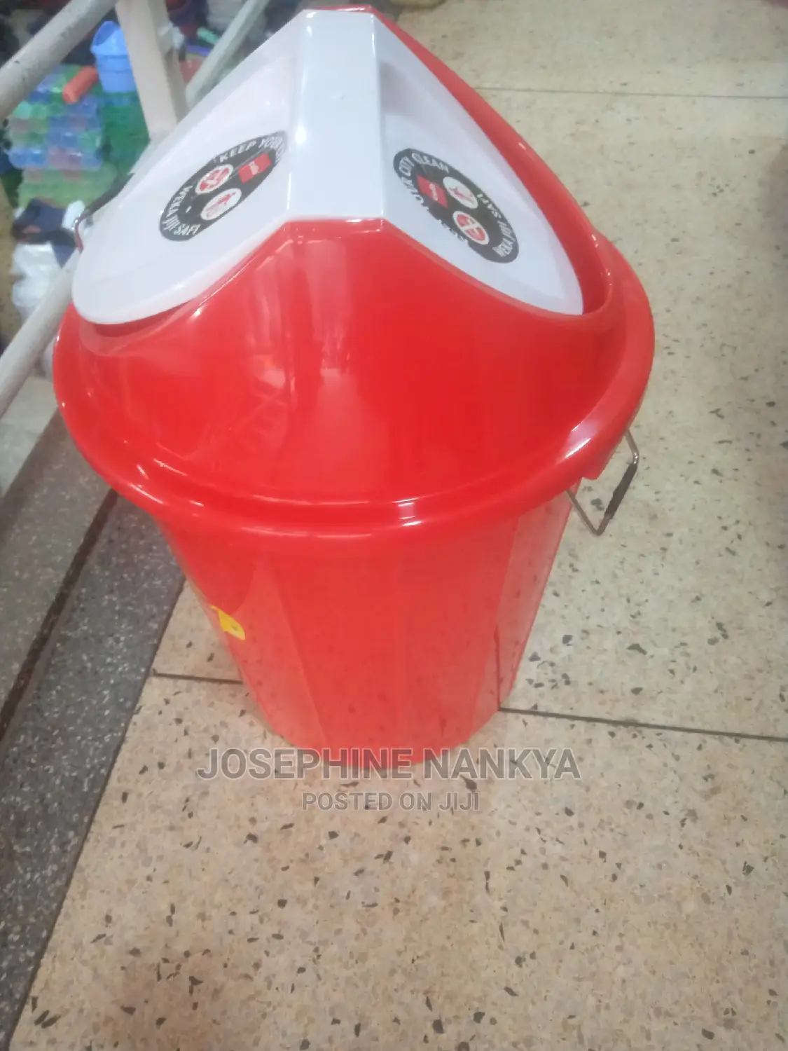 Swing Dust Bin, 50 Litres, Red