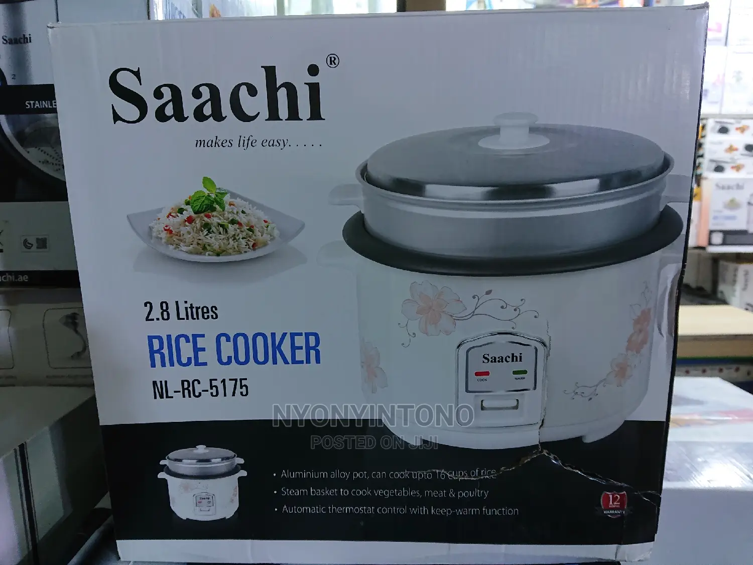 Saachi 2.8liters Automatic Rice Cooker With Steamer