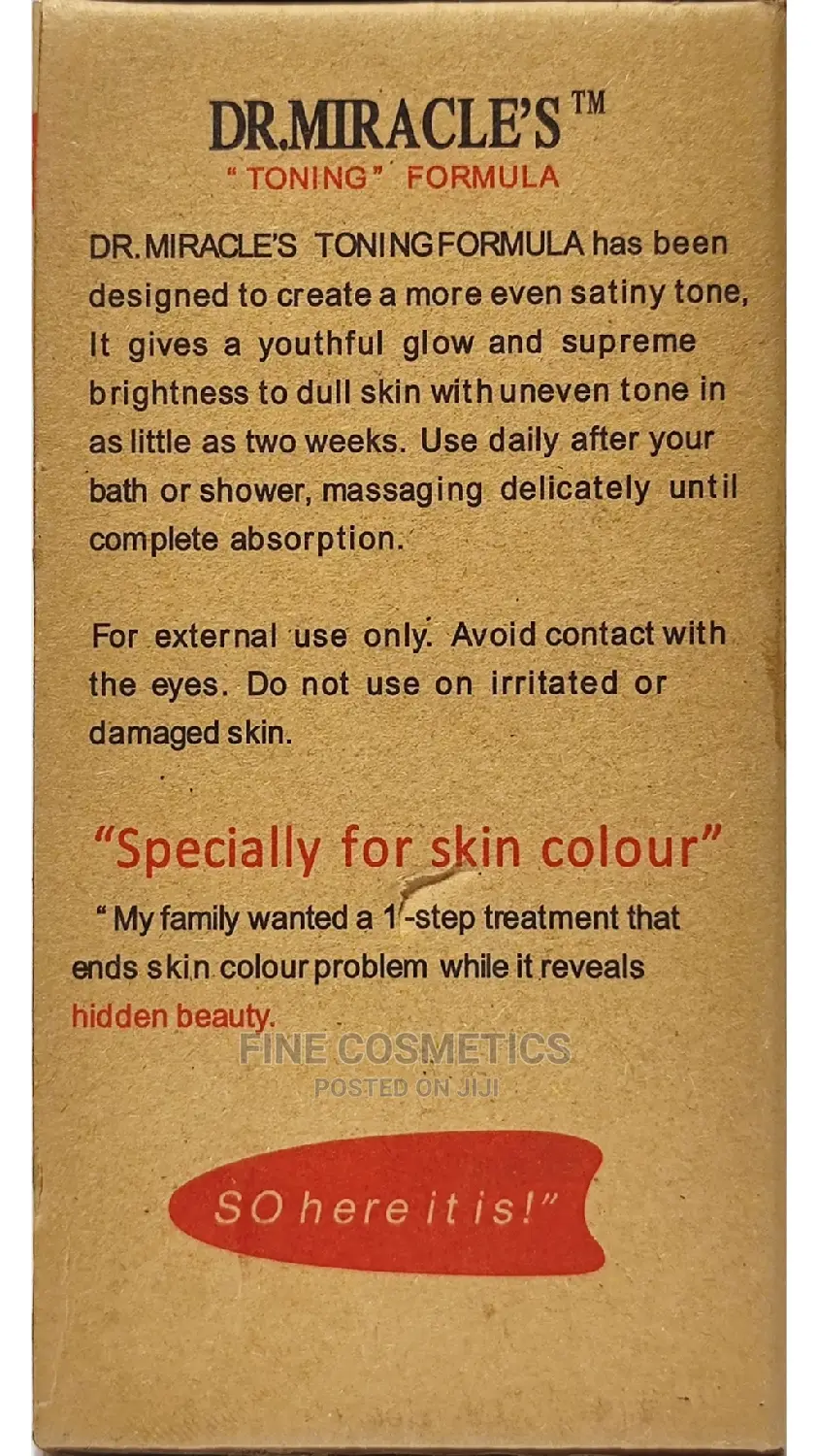 DR MIRACLE'S Toning Formula Brightening and Glowing Lotion