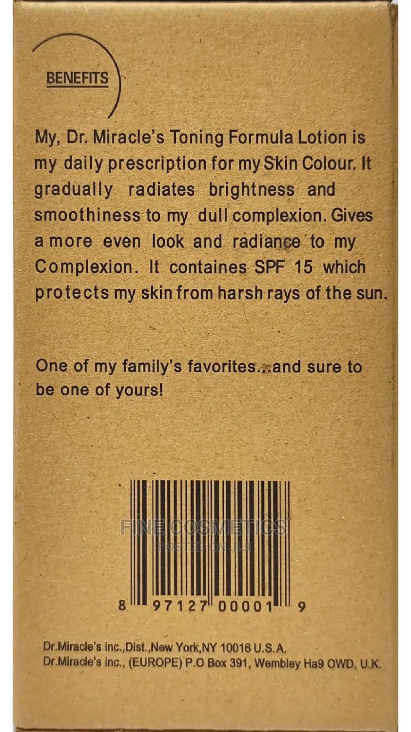 DR MIRACLE'S Toning Formula Brightening and Glowing Lotion