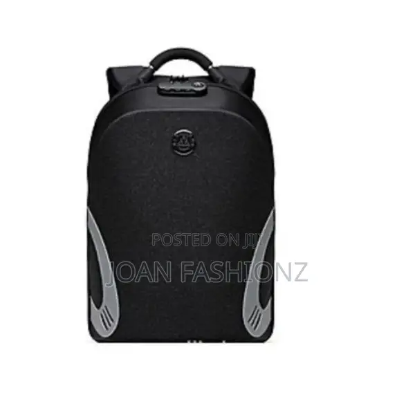 Men's Designer Anti Theft Laptop Bag-Black Grey
