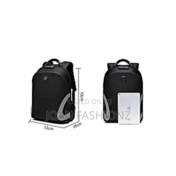 Men's Designer Anti Theft Laptop Bag-Black Grey