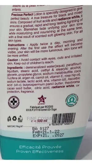Precious Perfect Radiance White Revitaliz'g Fade Milk Lotion
