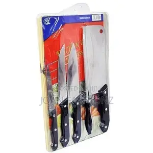 Wooden Chooping Board With Knives-brown