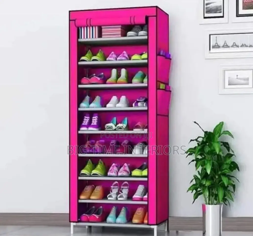 Single Door Shoe Rack-maroon
