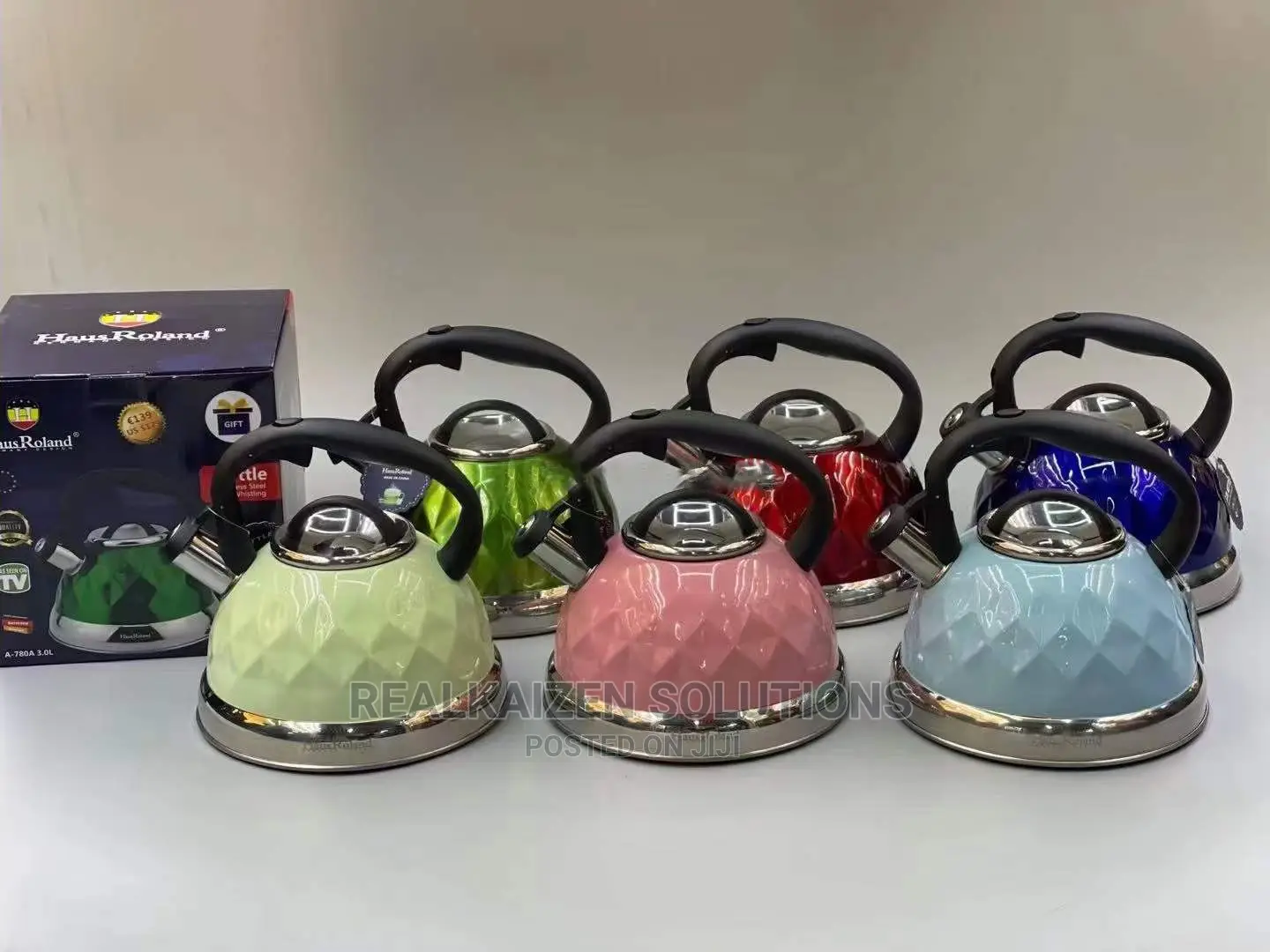HAUSROLAND 3L Stainless Steel Diamond Shape Whistling Kettle