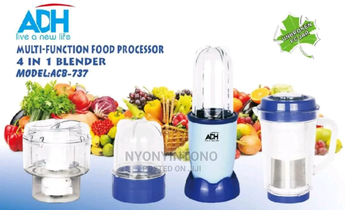 Adh 4 in 1 Blender / Multi-Function Food Processor