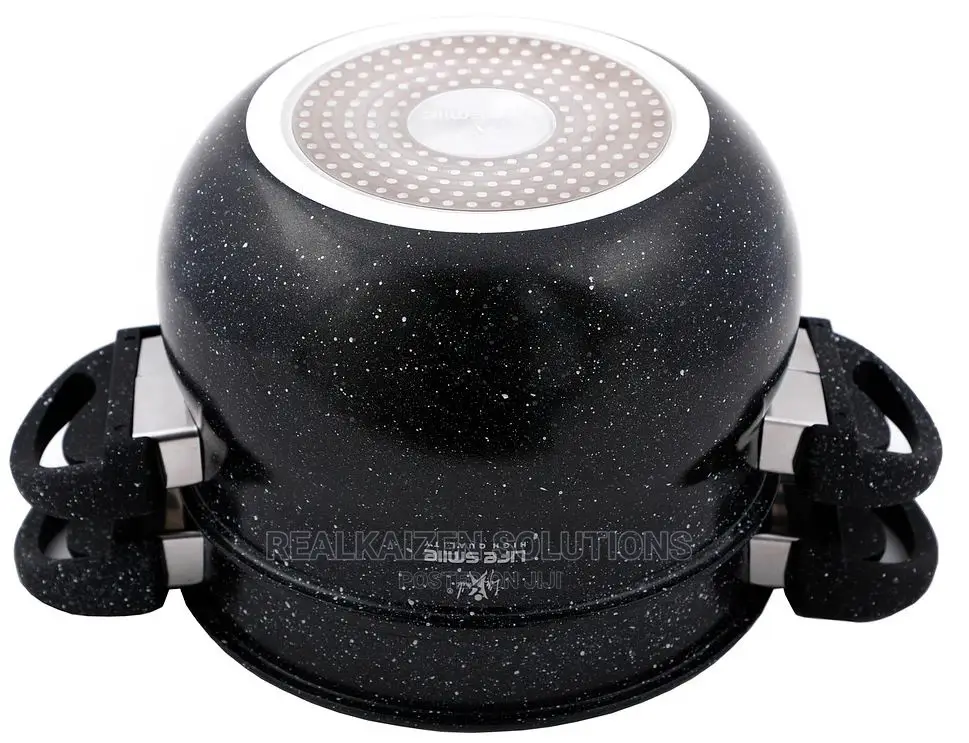 LIFE SMILE 5L Granite Coated Couscoussier Steamer Pot