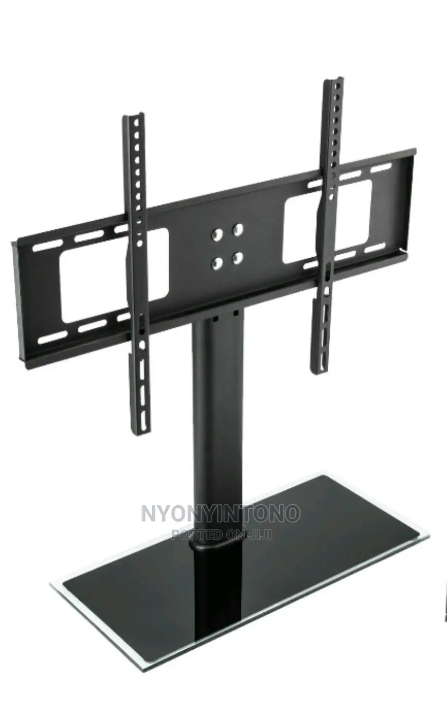 Glass Metallic Table Top Plasma Mount