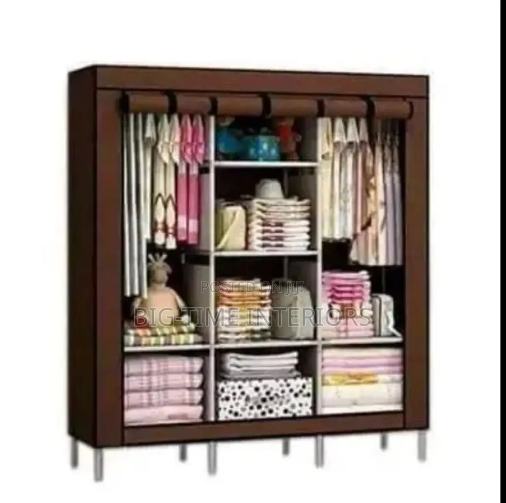 3 Column Wood and Clothe Closet- Brown