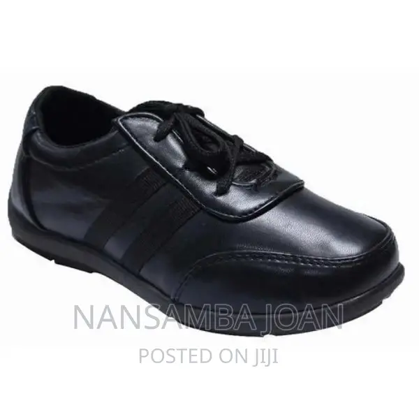 Boy's Back to School Faux Leather Lace Up Shoes-Black