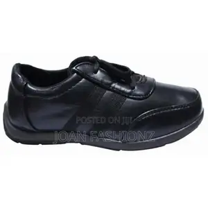 Boy's Back to School Faux Leather Lace Up Shoes-Black