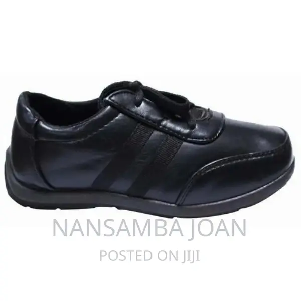 Boy's Back to School Faux Leather Lace Up Shoes-Black