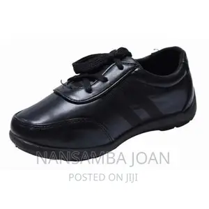 Boy's Back to School Faux Leather Lace Up Shoes-Black