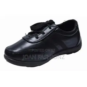 Boy's Back to School Faux Leather Lace Up Shoes-Black