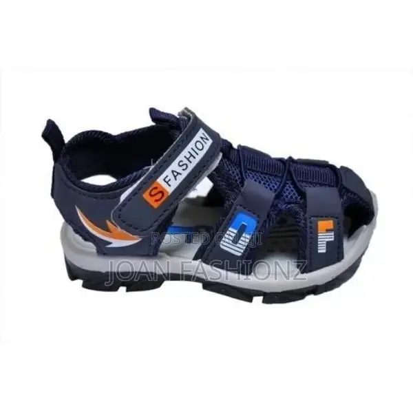 Boy's Open Shoes-Grey,Navy Blue