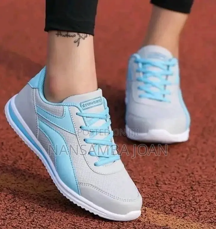 Ladies Sneakers Blue Grey Pink