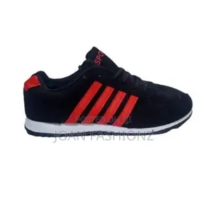 Men's Sports Sneakers-Black Red