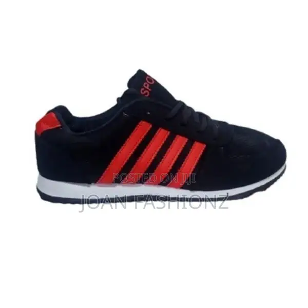 Men's Sports Sneakers-Black Red