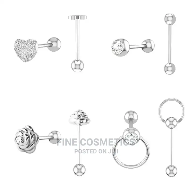 1pcs Tongue Ring Flower Stud Stainless Steel Barbell Bar Pin