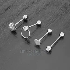 1pcs Tongue Ring Flower Stud Stainless Steel Barbell Bar Pin