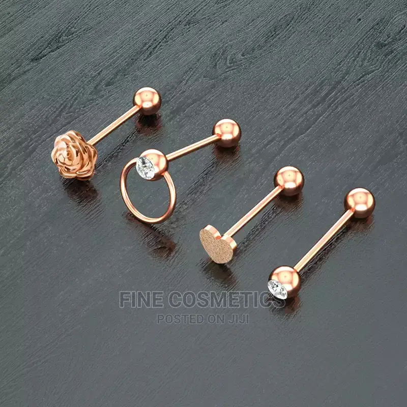 1pcs Tongue Ring Flower Stud Stainless Steel Barbell Bar Pin