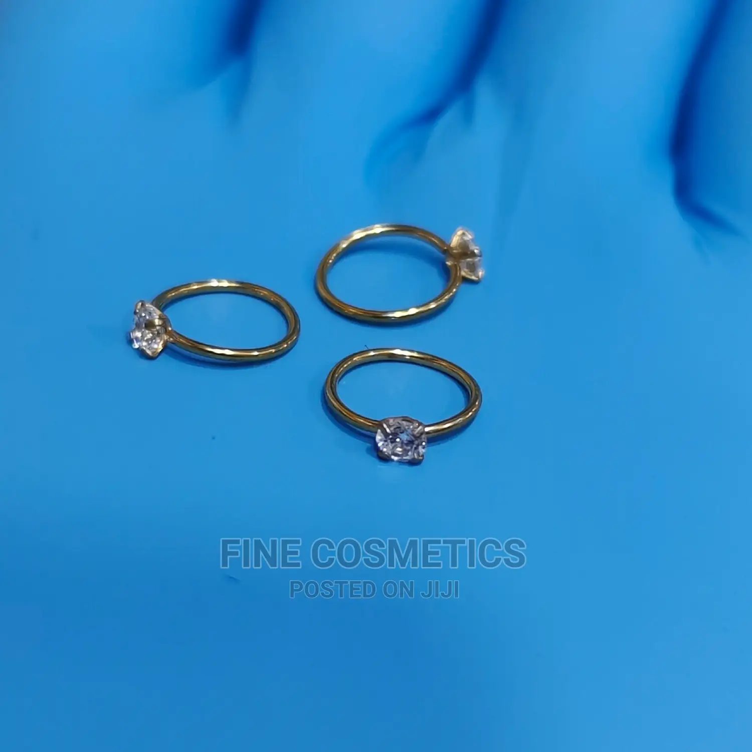 Thin Diamond Crystal Nose Ring, Fancy Solid Nosering Hoop