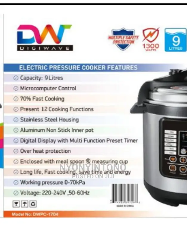 9L Electric Pressure Cooker With Microcomputer Control