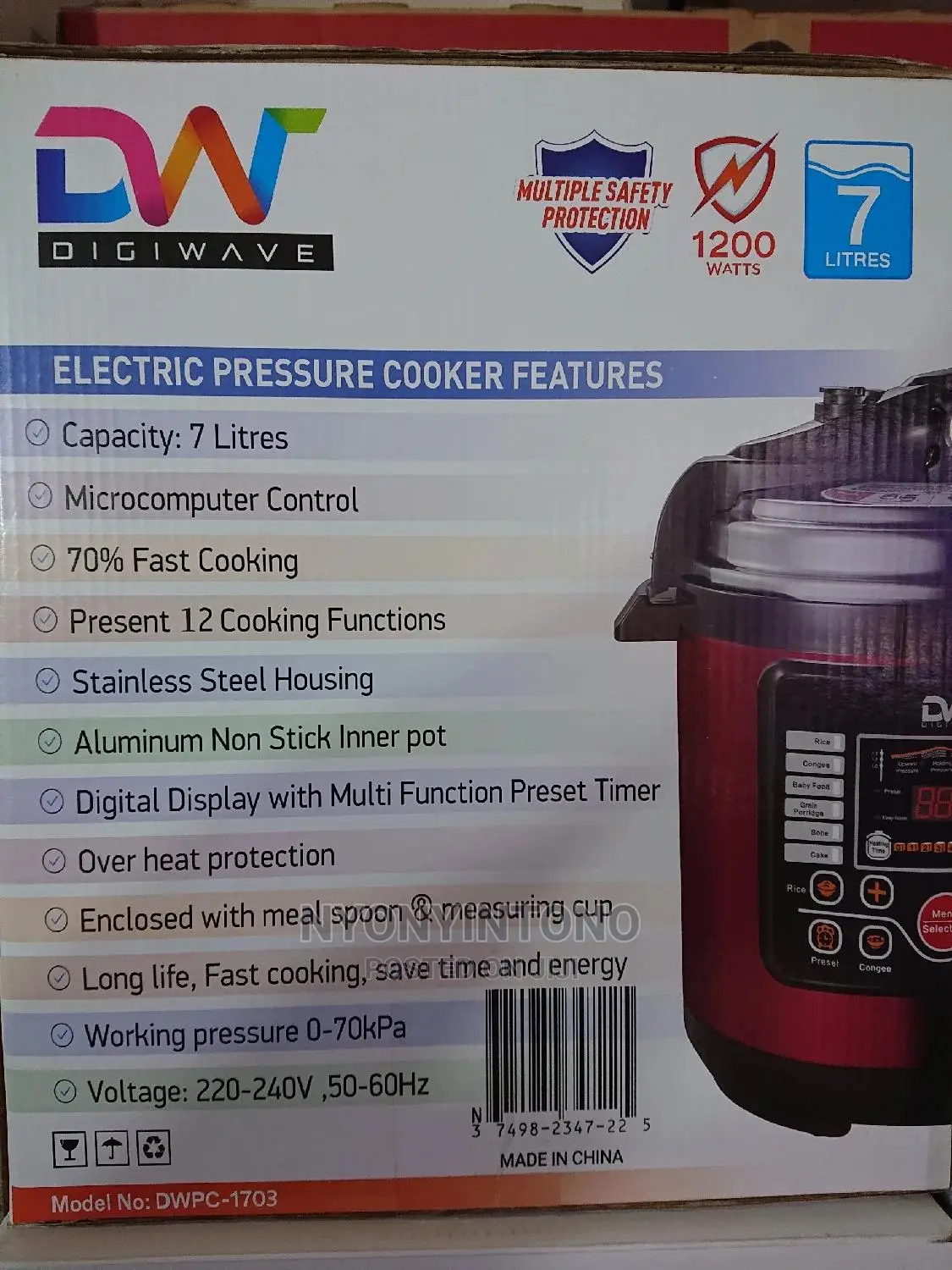 7 Liters Digital Electric Multi-Functional Pressure Cooker