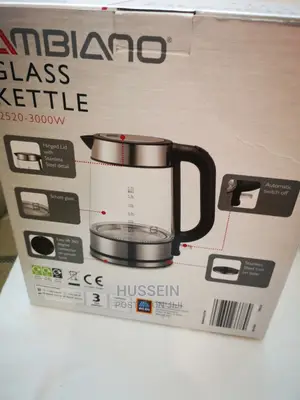 UK Glass Kettle Ambiano Modern 1.7L 3000W Blue