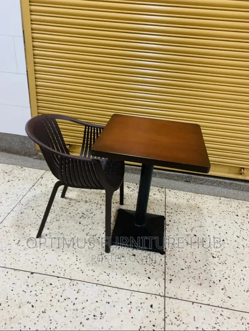 Wooden Table With a Chair