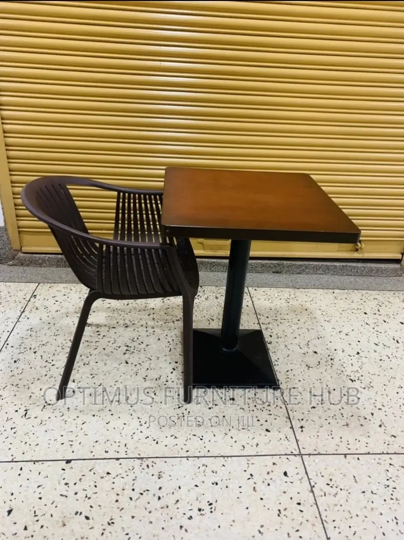 Wooden Table With a Chair