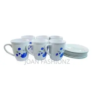 Elegant 6 Piece Cups and 6 Saucers Flowers and Design Vary